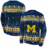 Michigan Wolverines Christmas Trees All Over Print Sweatshirt