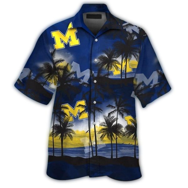 Michigan Wolverines Coconut Beach Summer Tropical Hawaiian Shirt 1