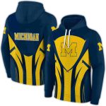 Michigan Wolverines Concentric Lines All Over Print Hoodie