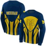 Michigan Wolverines Concentric Lines All Over Print Sweatshirt