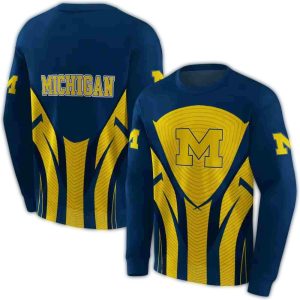 Michigan Wolverines Concentric Lines All Over Print Sweatshirt