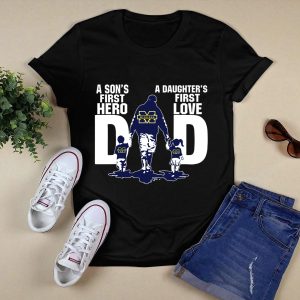 Michigan Wolverines Dad Son's First Hero Daughter's First Love Shirt
