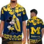 Michigan Wolverines Disney Mickey Mouse Practical Beachhawaiian Shirt
