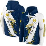 Michigan Wolverines Dynamic Slash Blue White All Over Print Hoodie