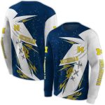 Michigan Wolverines Dynamic Slash Blue White All Over Print Sweatshirt