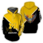 Michigan Wolverines Fire Eagle All Over Print Hoodie
