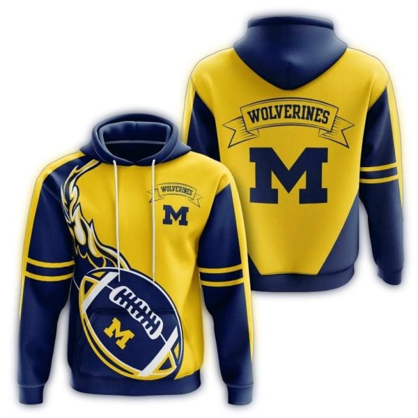 Michigan Wolverines Fireball Heat AOP Hoodie 1