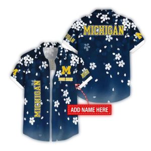 Personalized Michigan Wolverines Five Petaled Flower Pattern Hawaii Shirt
