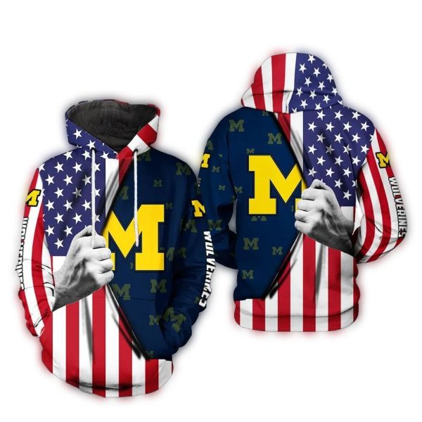 Michigan-Wolverines-Flag-American-AOP-Hoodie-1 Michigan Wolverines Flag American AOP Hoodie 1