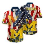 Michigan Wolverines Flag American Hawaiian Shirt