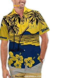Michigan Wolverines Floral Flower Beach Summer Hawaiian Shirt