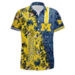 Michigan Wolverines Floral Flower Leafs Pattern Vintage Hawaiian Shirt