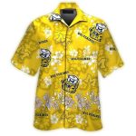Michigan Wolverines Floral Flowers Yellow Tropical Hawaiian Shirt