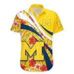 Michigan Wolverines Flower Hibiscus Hawaiian Shirt