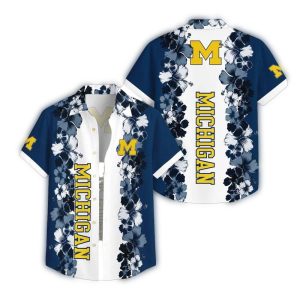 Michigan Wolverines Flower Pattern Summer Beach Aloha Hawaii Shirt
