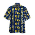 Michigan Wolverines Flower And Leafs Pattern Hawaiian Shirt