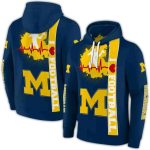 Michigan Wolverines Football Heartbeat All Over Print Hoodie