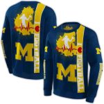 Michigan Wolverines Football Heartbeat All Over Print Sweatshirt