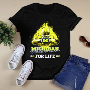 Michigan Wolverines For Life Football Explosion M T-Shirt