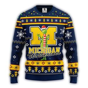 Michigan Wolverines Funny Grinch Christmas Ugly Sweater