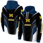 Michigan Wolverines Futuristic Pattern All Over Print Hoodie