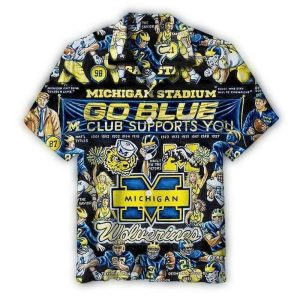 Michigan Wolverines Go Blue Club Hawaiian Shirt