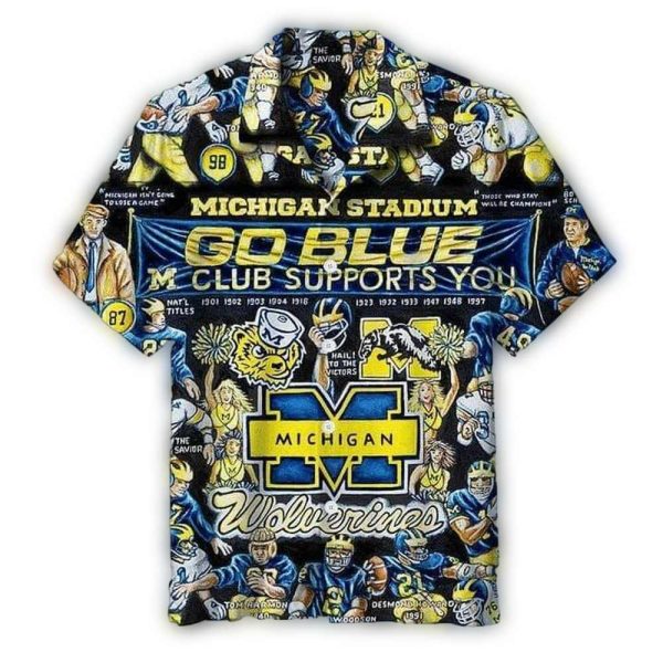 Michigan-Wolverines-Go-Blue-Club-Hawaiian-Shirt-1 Michigan Wolverines Go Blue Club Hawaiian Shirt 1