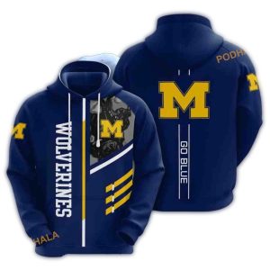 Michigan Wolverines Go Blue Players All Over Print Hoodie