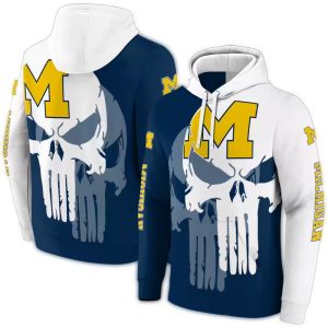 Michigan Wolverines Graphic Punisher All Over Print Hoodie