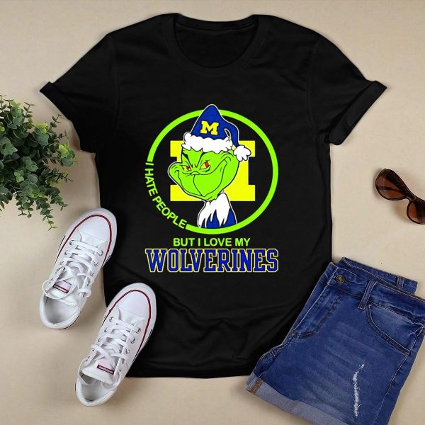 Michigan Wolverines Grinch I Hate People But I Love My Wolverines T Shirt Black 1
