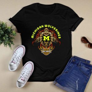 Michigan Wolverines Hd Skulls T-Shirt