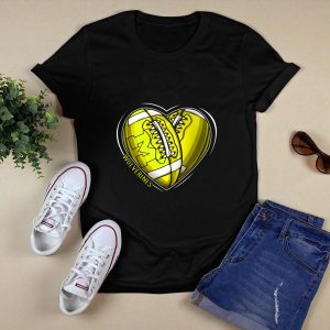 Michigan Wolverines Heart Shaped Football T-Shirt