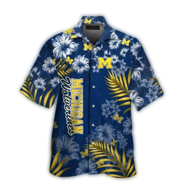 Michigan-Wolverines-In-My-Heart-Floral-Hawaiian-Shirt-1 Michigan Wolverines In My Heart Floral Hawaiian Shirt 1