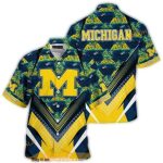 Michigan Wolverines Island Pattern Summer Hawaiian Shirt