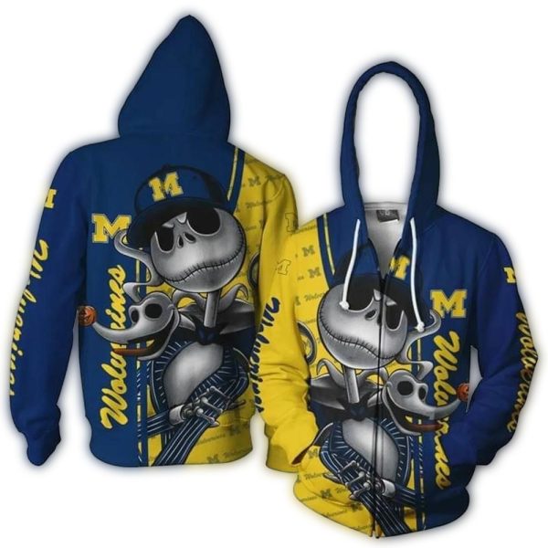 Michigan-Wolverines-Jack-Skellington-Halloween-AOP-Hoodie-1 Michigan Wolverines Jack Skellington Halloween AOP Hoodie 1