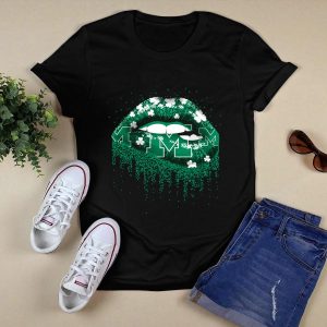 Michigan Wolverines Lips Glitter Shamrock M Drip T-Shirt