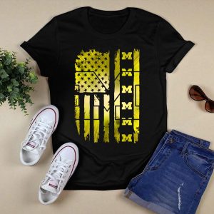 Michigan Wolverines M American Flag T-Shirt