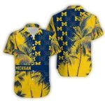 Michigan Wolverines Many Logo And Coconut Pattern Hawaiian Shirt