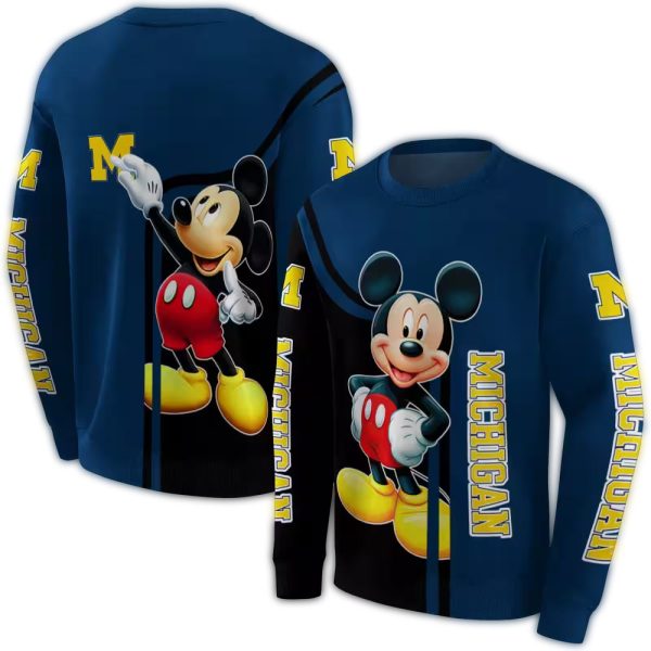 Michigan Wolverines Mickey Mouse AOP Sweatshirt 1
