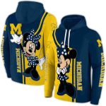 Michigan Wolverines Minnie Mouse All Over Print Hoodie