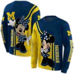 Michigan Wolverines Minnie Mouse All Over Print Sweatshirt