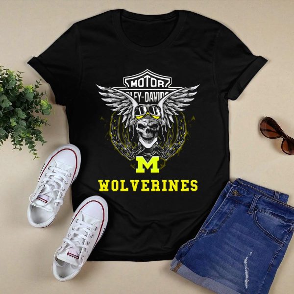 Michigan Wolverines Motor HD Ncaa Football Fans T Shirt Black 1