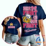 Michigan Wolverines Ncaa Her Fight Is Our Fight Breast Cancer All Over Print T Shirt