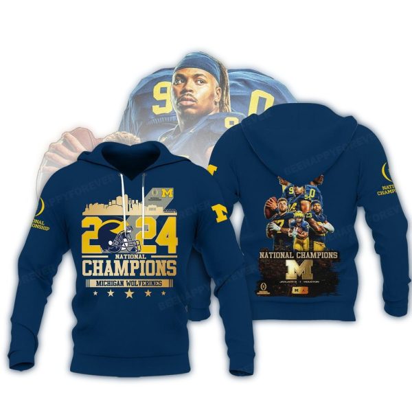 Michigan Wolverines National Champions 2024 AOP Hoodie 1