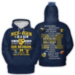 Michigan Wolverines Our Michigan Hail To The Victor Go Blue 2024 All Over Print Hoodie