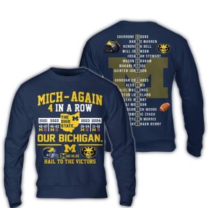 Michigan Wolverines Our Michigan Hail To The Victor Go Blue 2024 All Over Print Sweatshirt