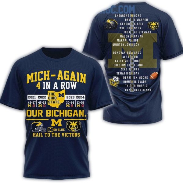 Michigan Wolverines Our Michigan Hail To The Victor Go Blue 2024 AOP T Shirt 1