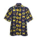 Michigan Wolverines Pattern Floral And Mascot Hawaiian Shirt