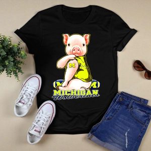 Michigan Wolverines Pig Football T-Shirt