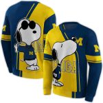 Michigan Wolverines Playful Snoopy All Over Print Sweatshirt